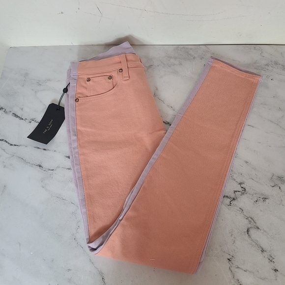 Rag & Bone Modele Peach Lilac Highrise Skinny 28 NWT - Picture 3 of 8